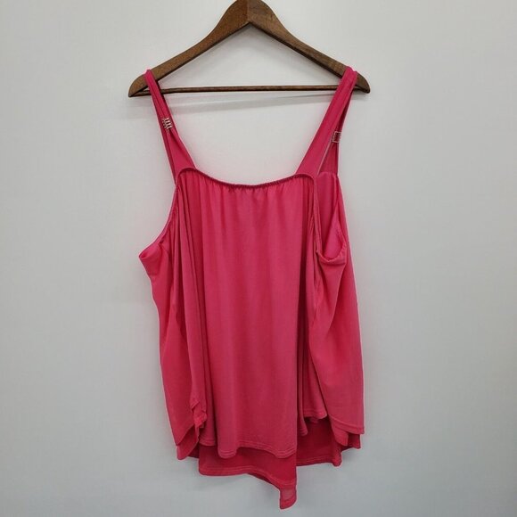 Ashley Stewart Womens Sleeveless Pink Tank Top Plus Size 26/28 Criss Cross Neck - Picture 2 of 10